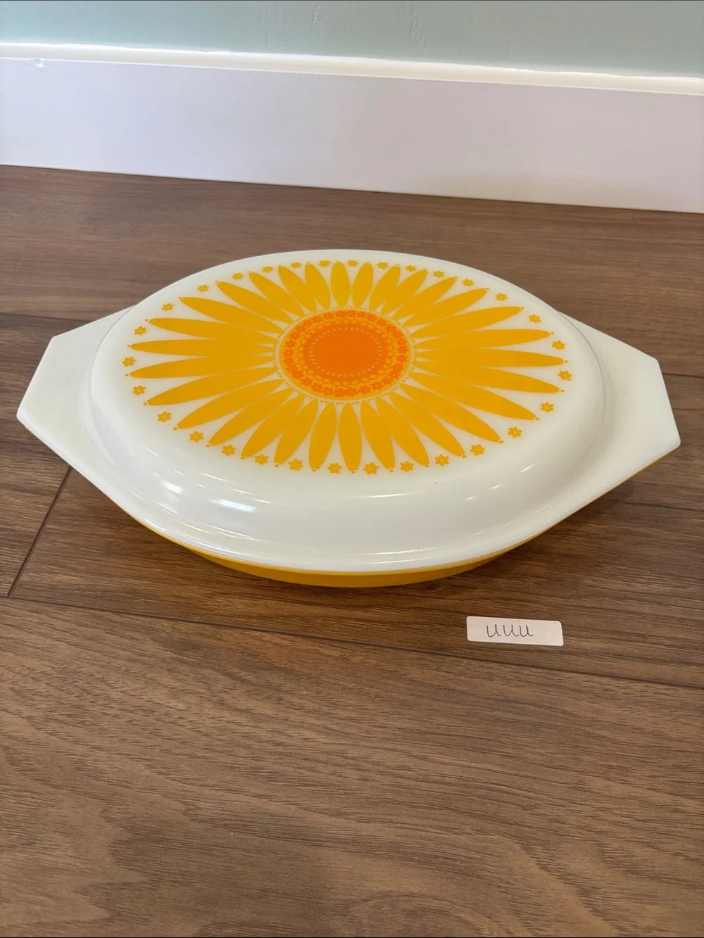 Pyrex Sunflower Daisy Divided Oval with Lid
